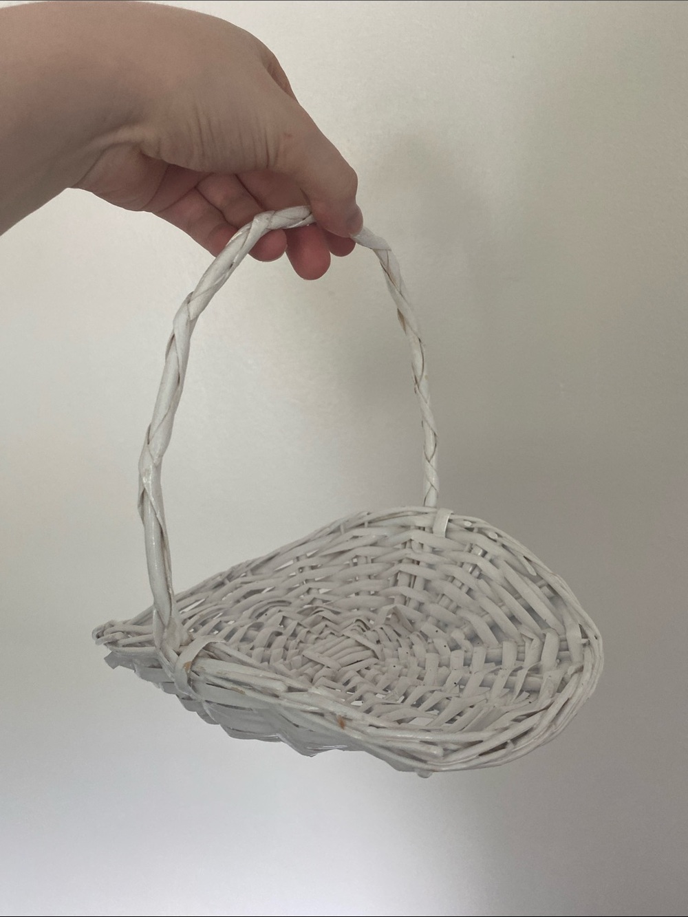 White Woven Handled Basket